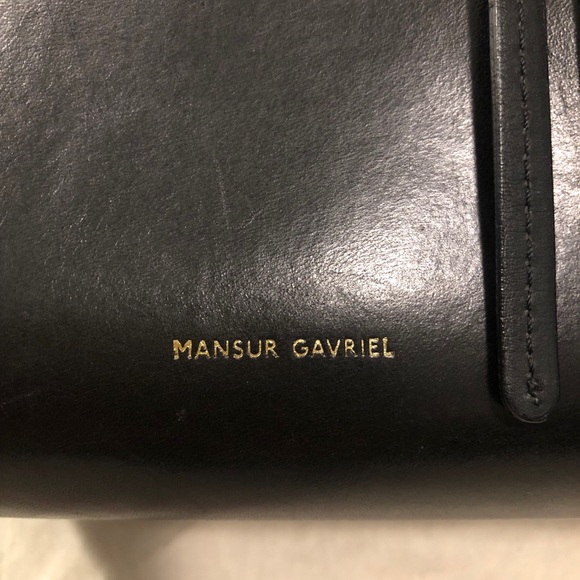 Mansur Gabriel Large Bucket Bag in Black/Flamma - Picture 3 of 12